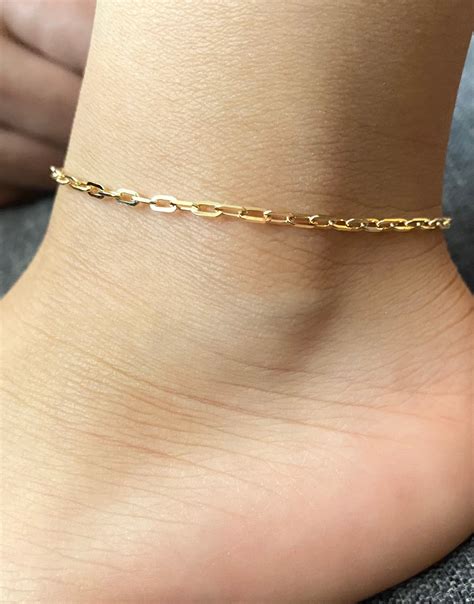 10 karat gold ankle bracelet|10k solid gold anklet.